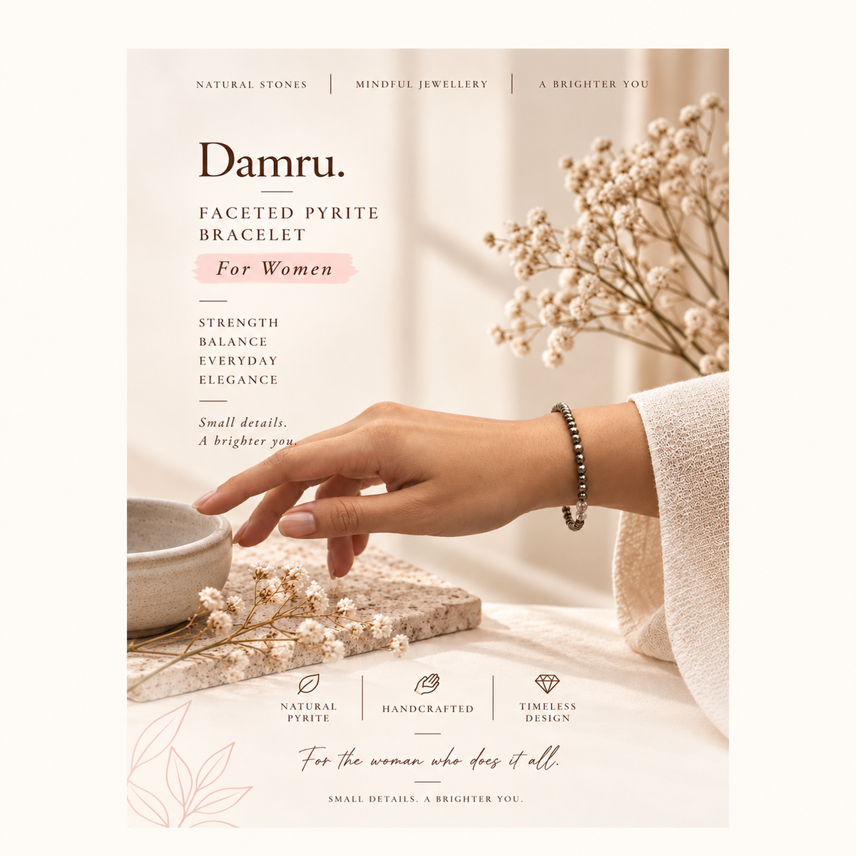 Discover the Premium Pyrite Bracelet for Women by Damru.