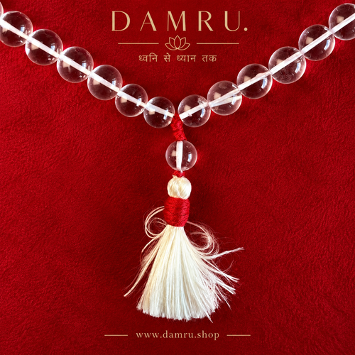 Authentic 10mm Sphatik Mala (108+1 Beads) | Pure Quartz Crystal Rosary for Japa & Wearing