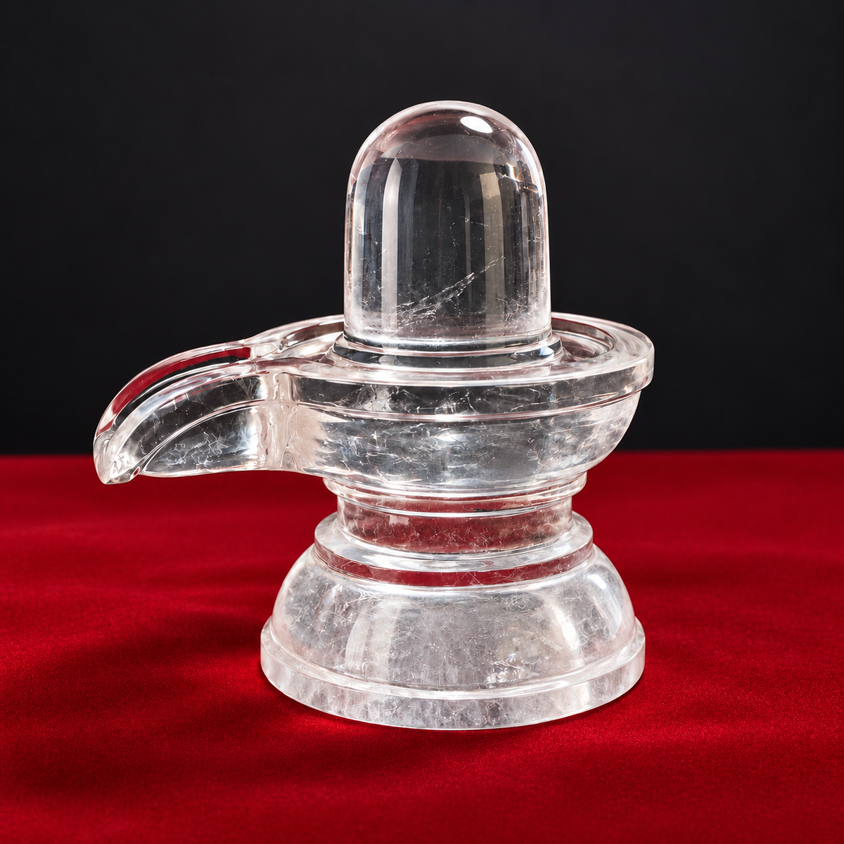Original Handcrafted Sphatik Shivling (3 Inches) – Pure Clear Quartz Shiva Lingam for Home Temple.