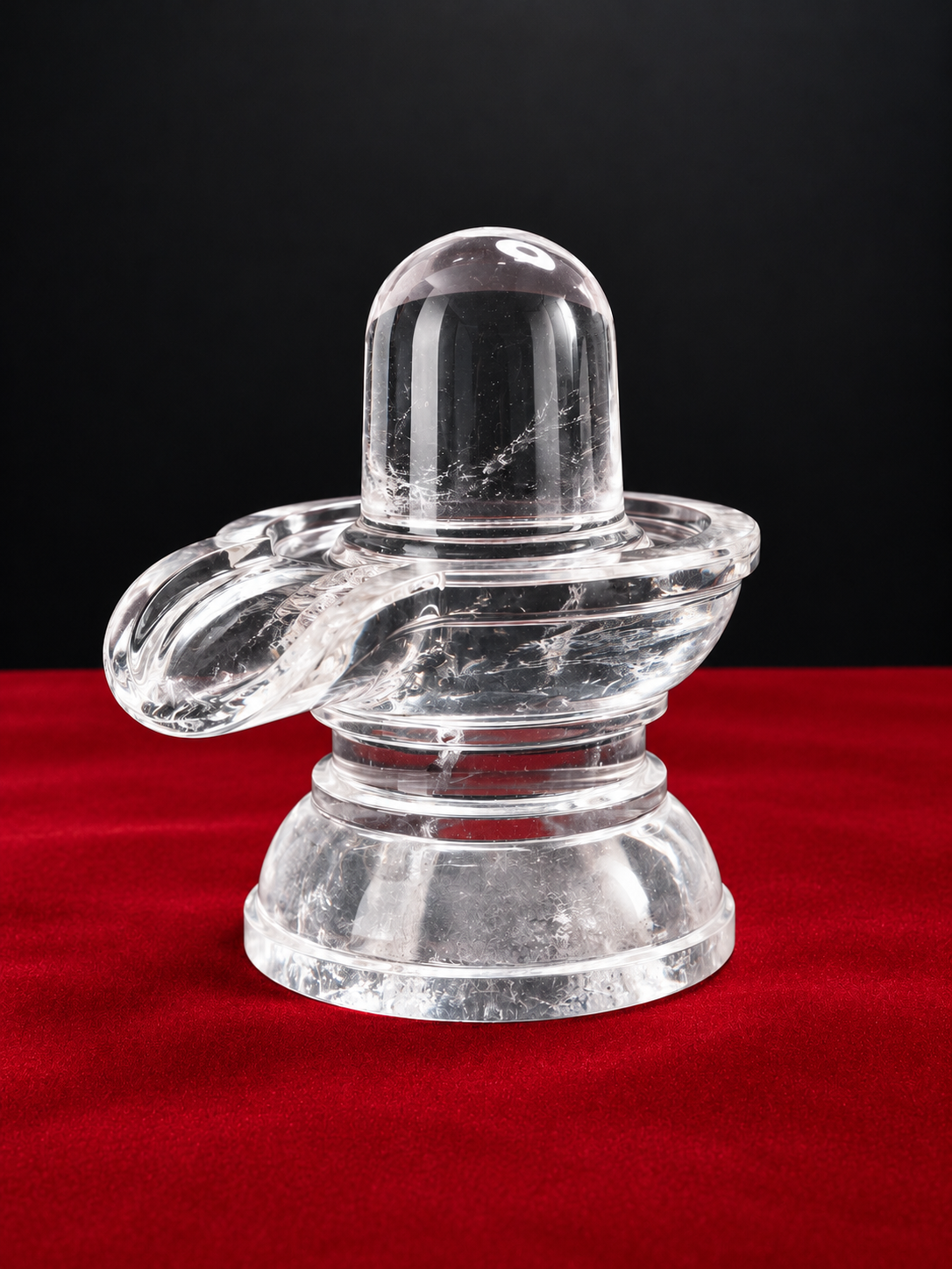 Original Handcrafted Sphatik Shivling (3 Inches) – Pure Clear Quartz Shiva Lingam for Home Temple.