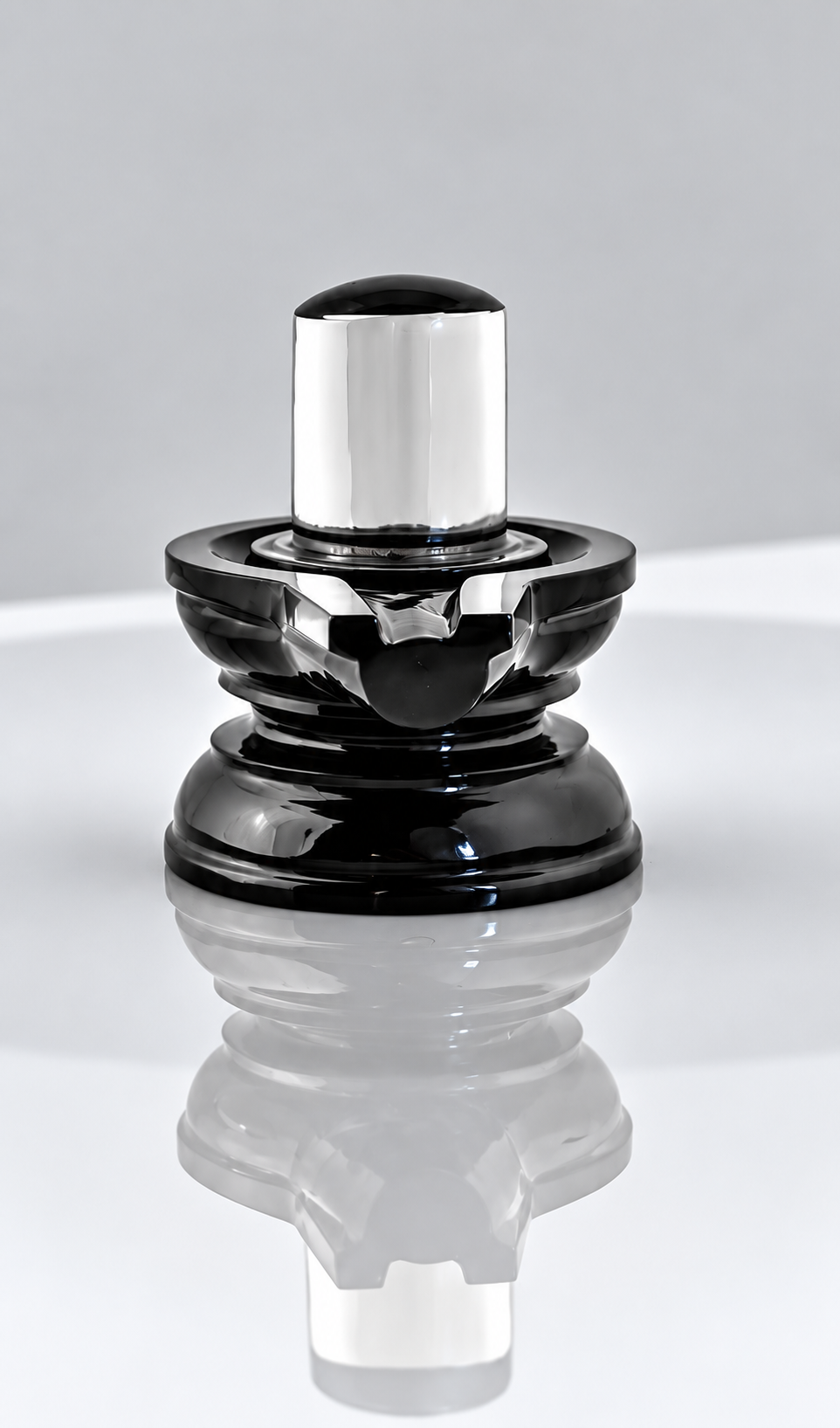 Authentic Sphatik Shivling on Black Natural StoneBase | Premium Crystal Shiva Lingam for Pooja & Vastu