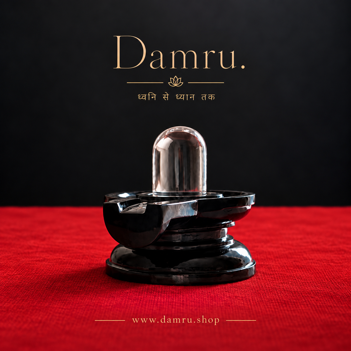 Premium Crystal Sphatik Shivling with Black Base for Home Puja