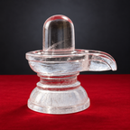 Original Handcrafted Sphatik Shivling (3 Inches) – Pure Clear Quartz Shiva Lingam for Home Temple.