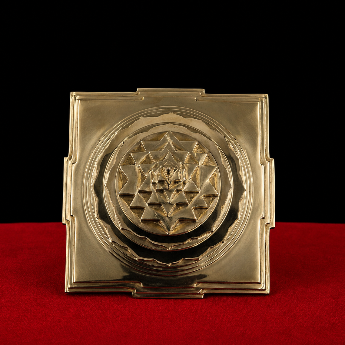 Solid Panchdhatu Meru Sri Yantra. Precision-carved with flawless sacred geometry 5 inch.