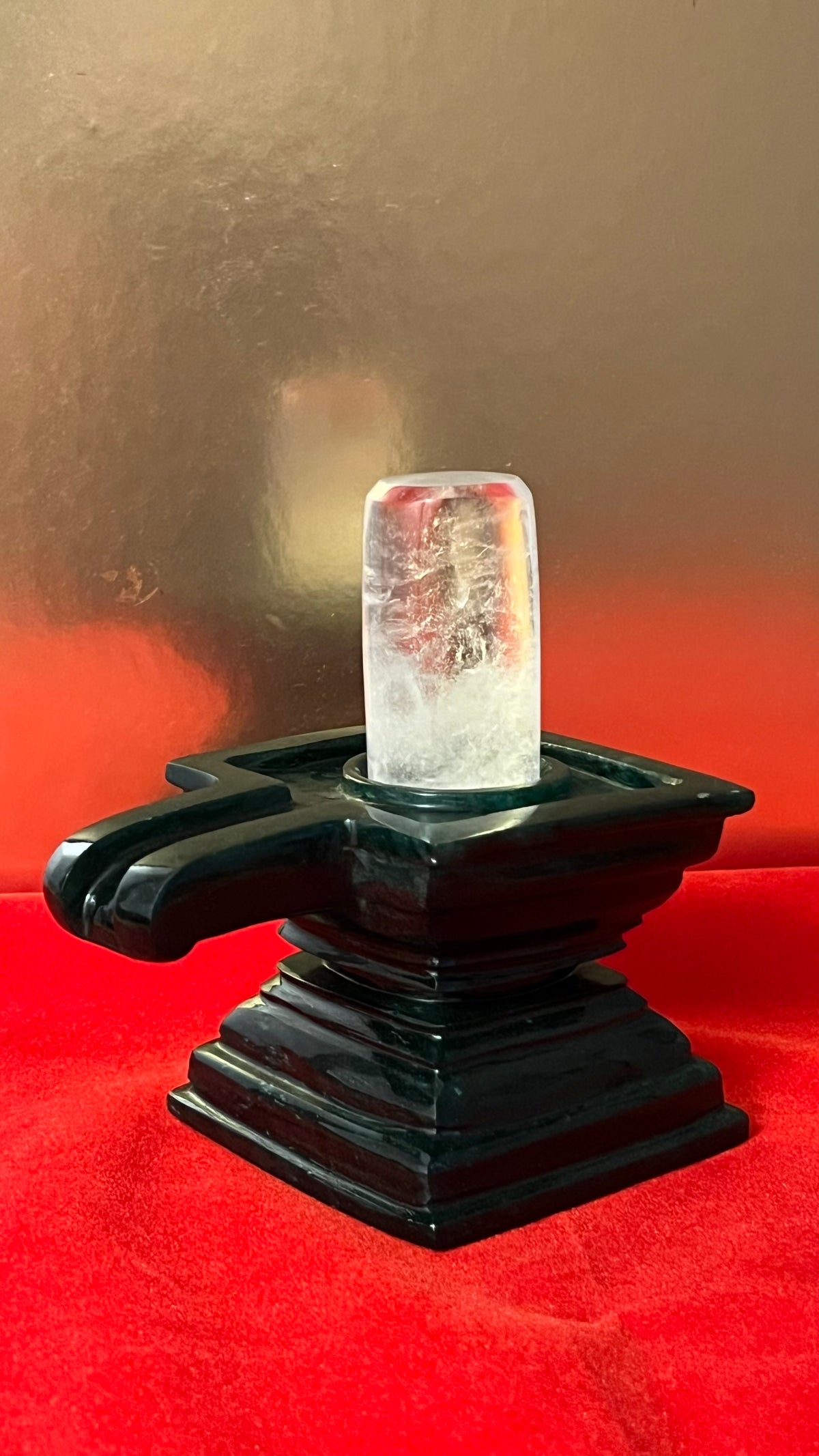 The Sphatik & Green Aventurine Shivling — Handcrafted Sacred Edition