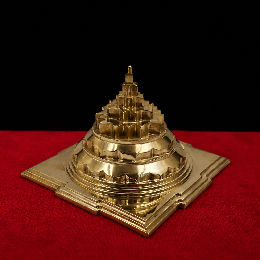 Solid Panchdhatu Meru Sri Yantra. Precision-carved with flawless sacred geometry 5 inch.