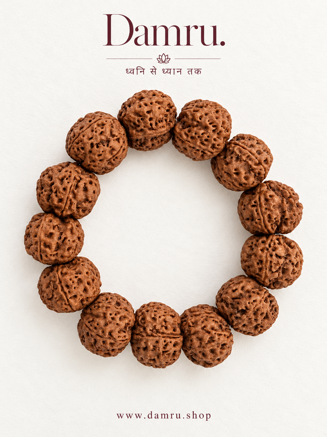 Authentic 5 Mukhi Rudraksha Bracelet – Bead Size (21–23 mm)