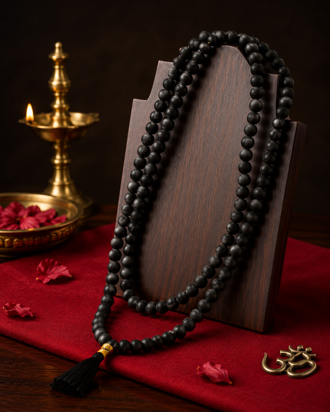 Authentic Karungali Mala – 108 Beads | Natural Ebony Wood Prayer Mala
